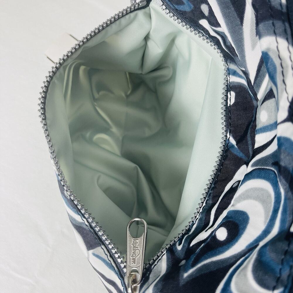 Kipling Gabbie Blue Eye Print Travel Crossbody Bag Purse Multi Pocket Monkey - Picture 11 of 14